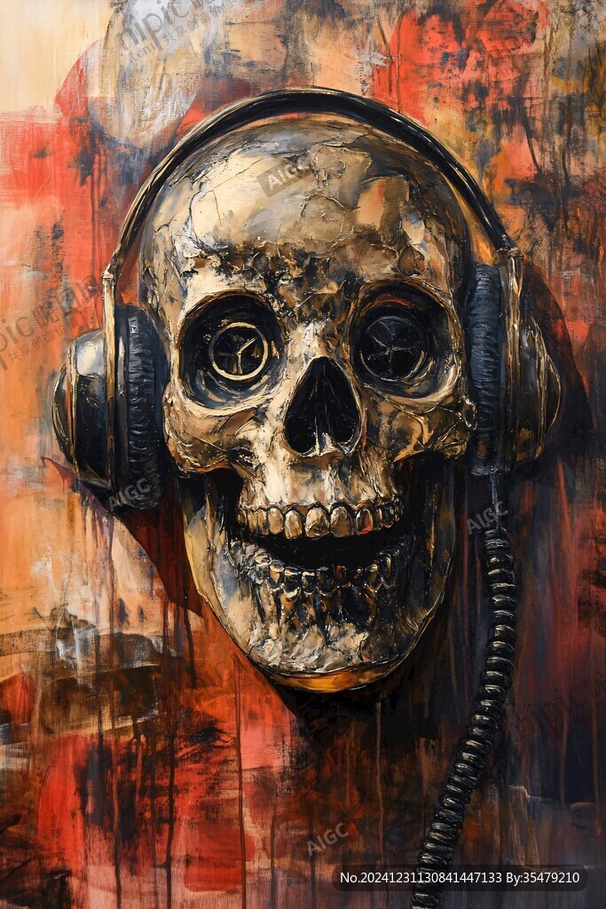 恐怖的南瓜骷髅壁画