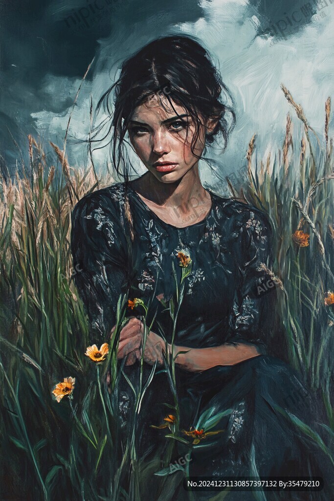 唯美人物油画