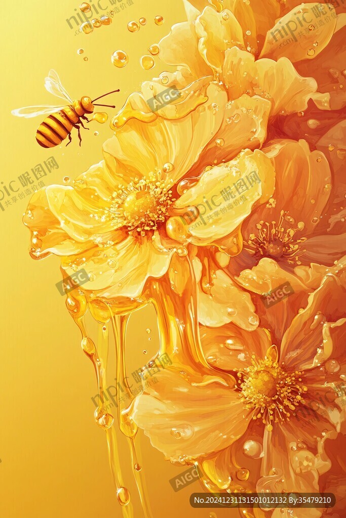 百花蜜插画