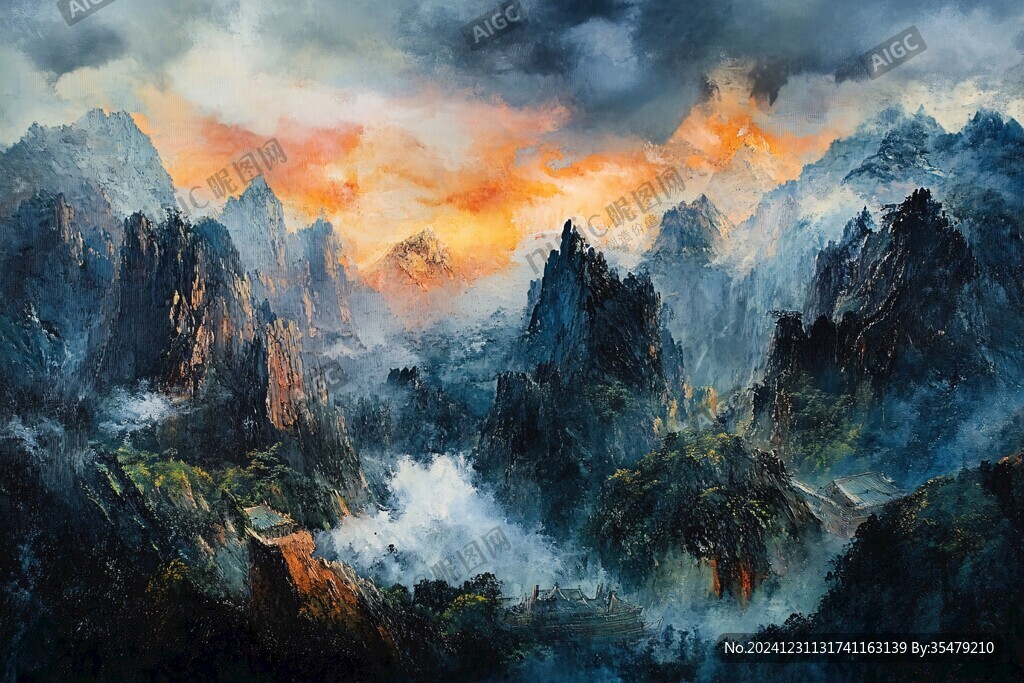 九华山油画