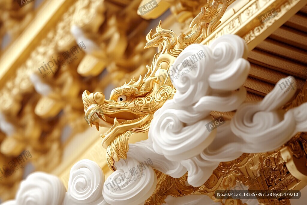 檐脊金色龙