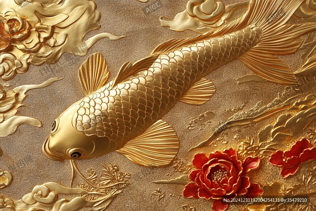 金色烫金鲤鱼