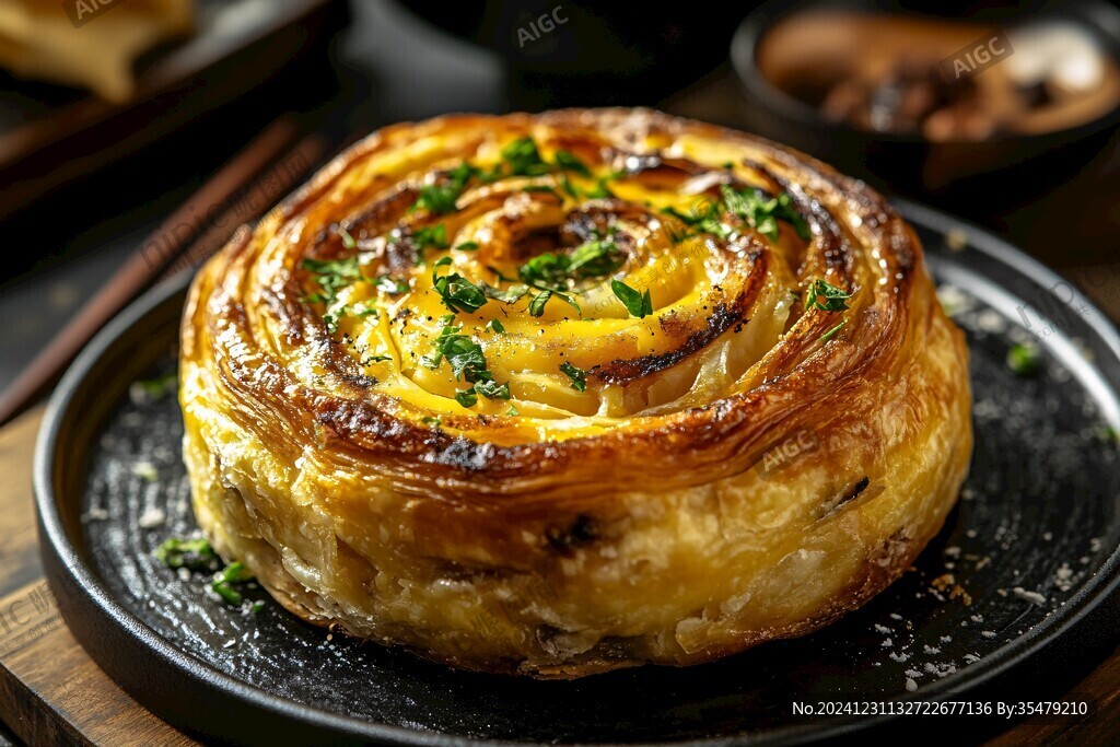 葱油饼特写