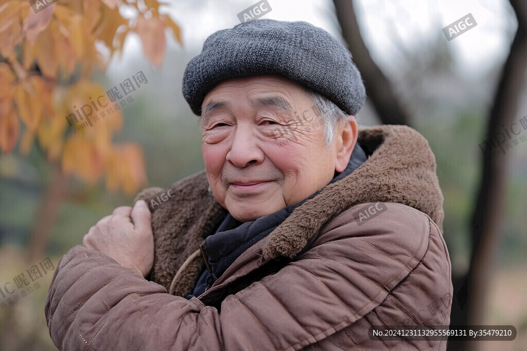 冬日吴作人像