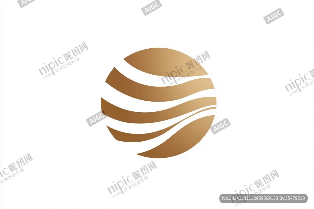 金色圆logo设计