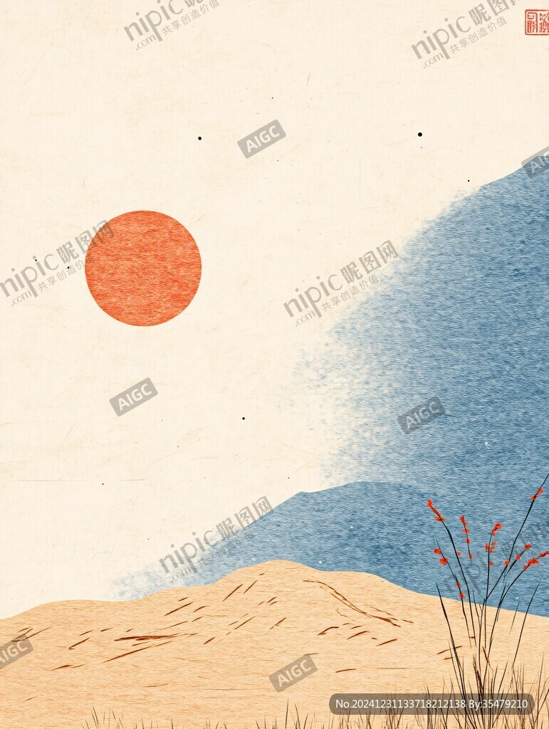 插画红日