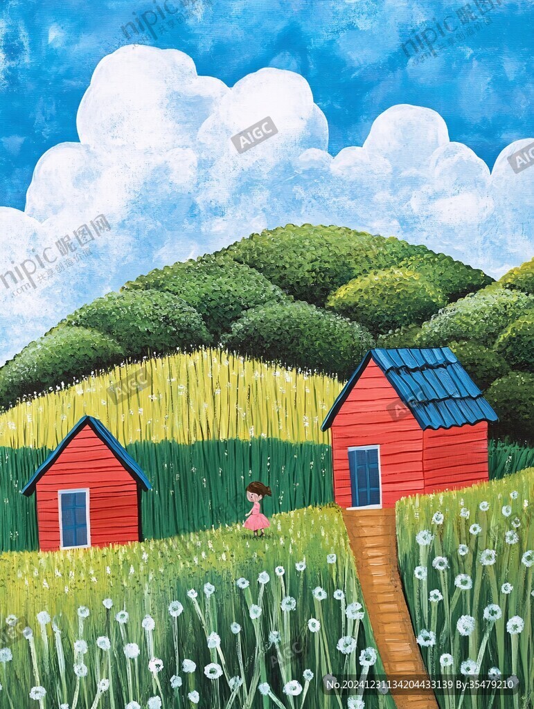 唯美小满节气插画