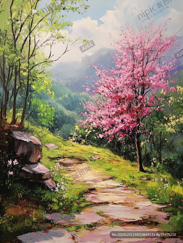 春天风景油画