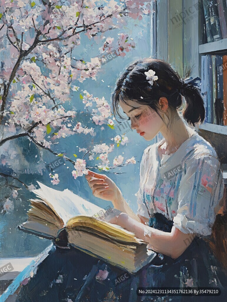 油画少女