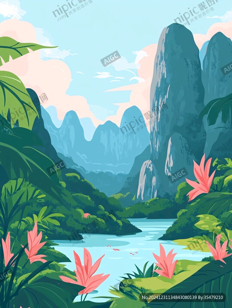 风景区插画