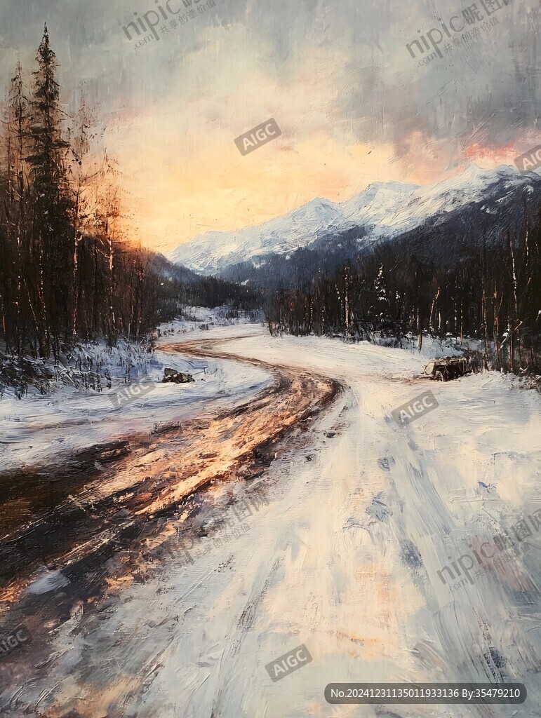飞雪油画