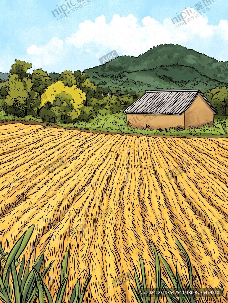 粮田插画