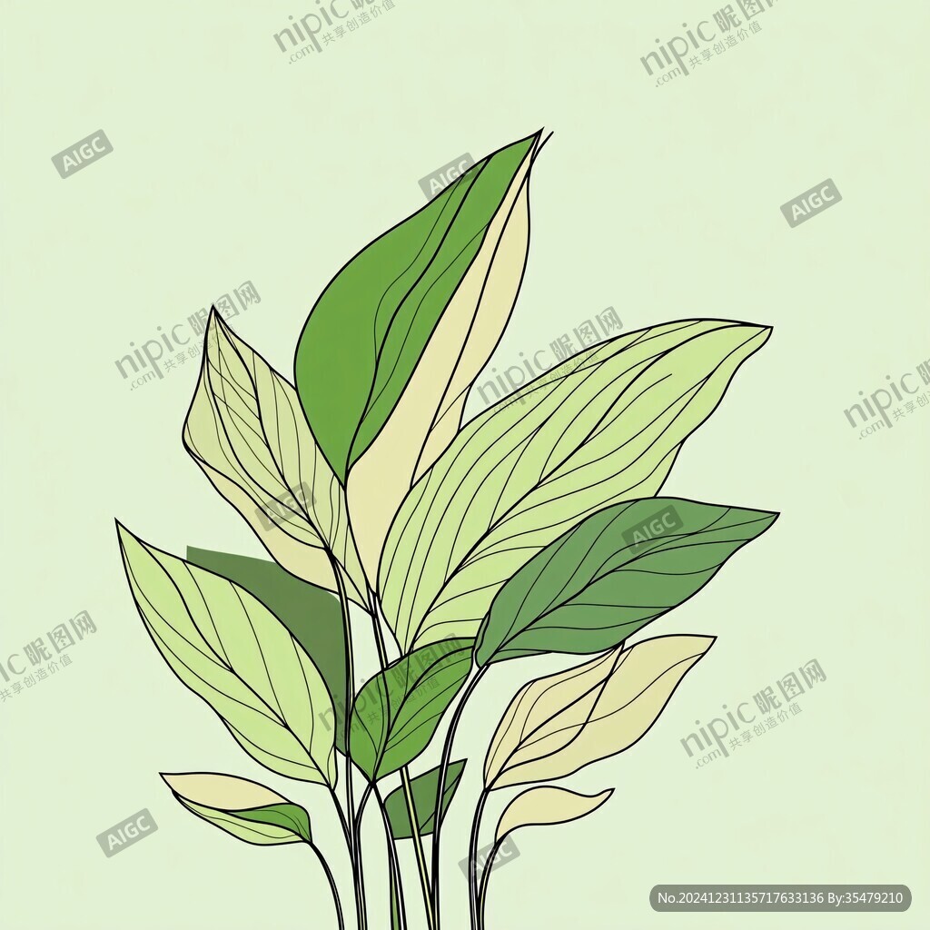 简洁风格植物插画