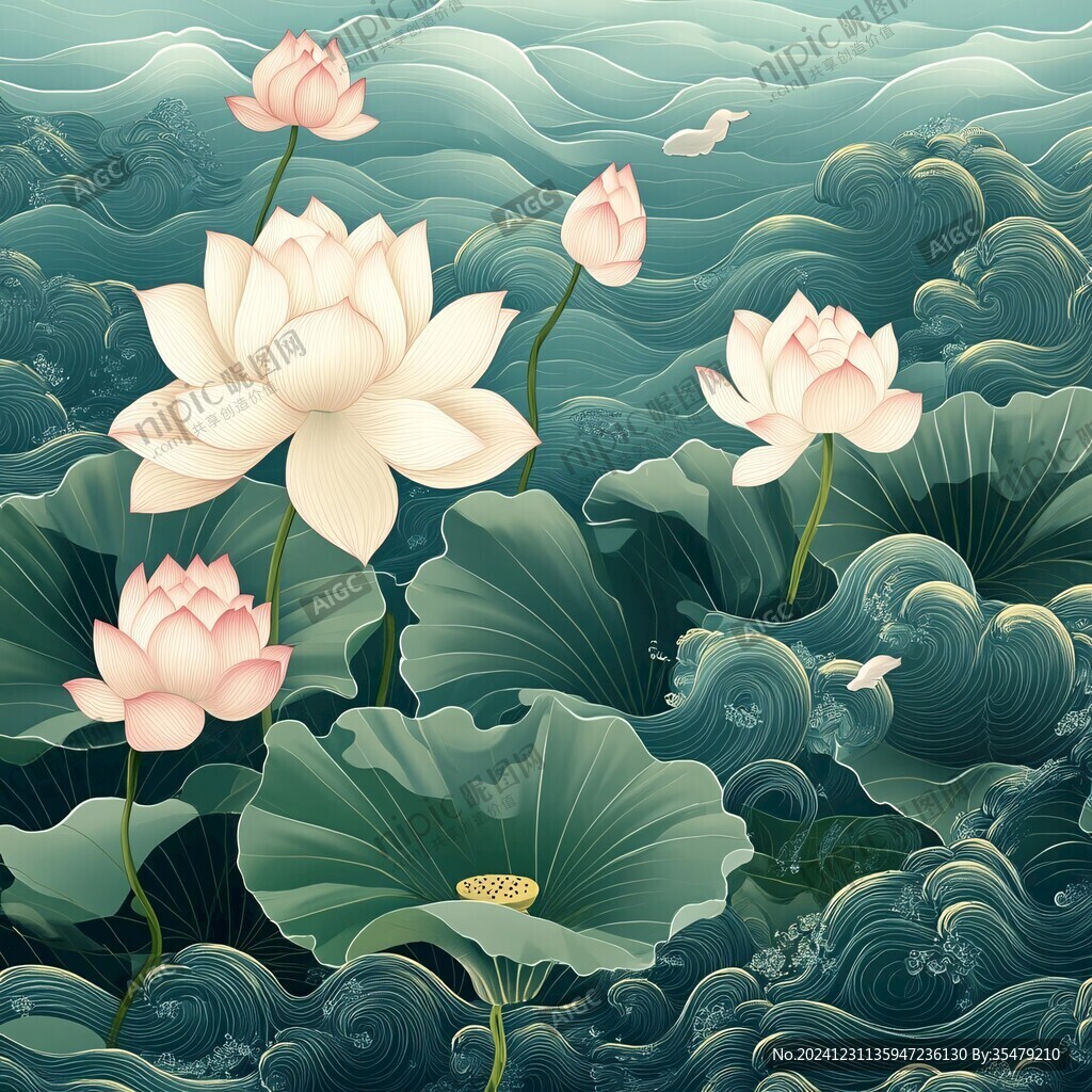 3d荷花背景
