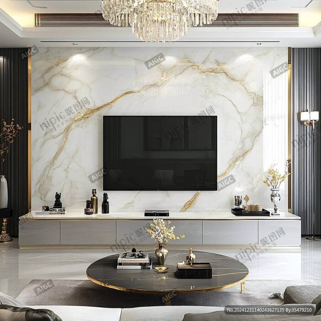 轻奢大理石背景墙