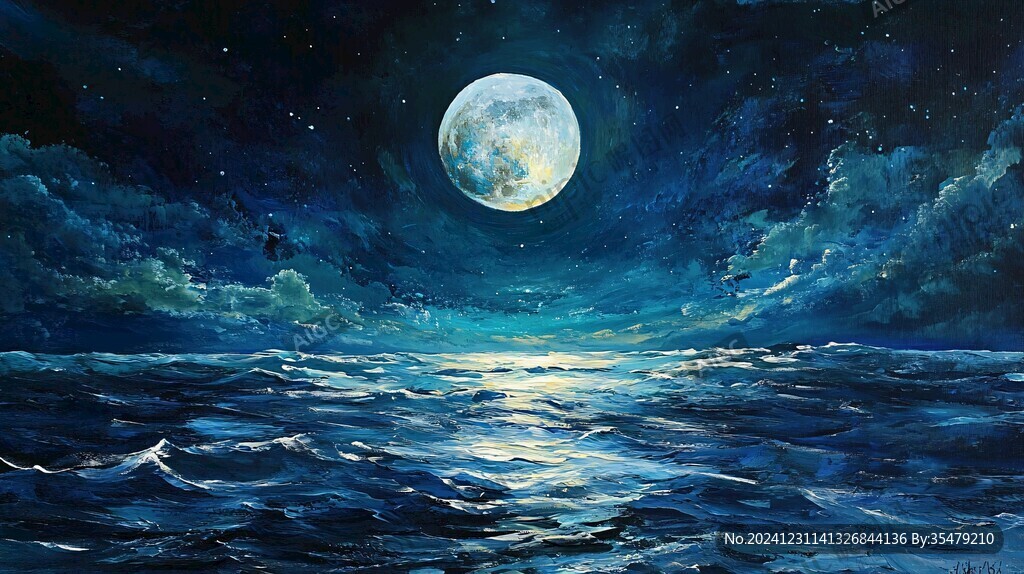 月夜油画