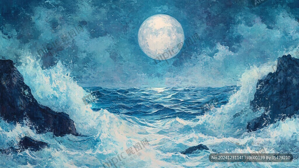月夜油画
