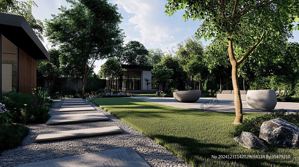 别墅庭院3dsmax