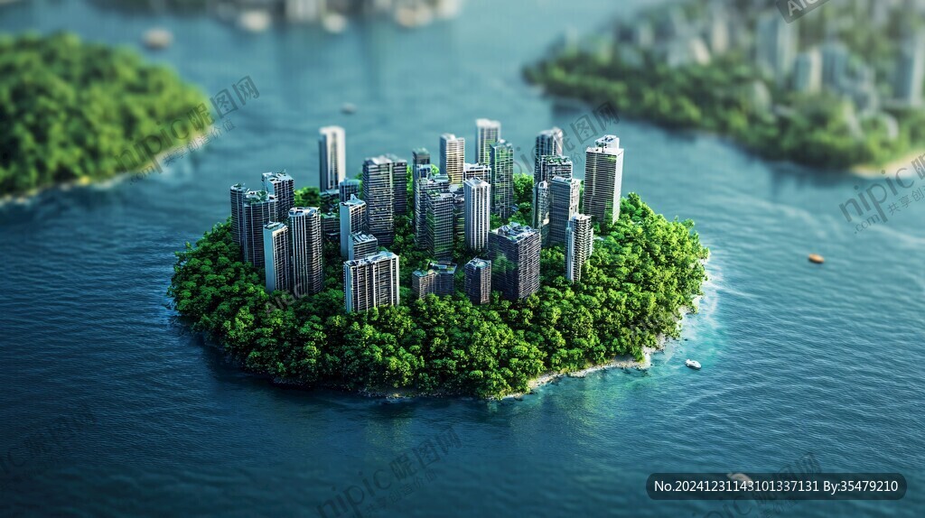 海景鸟瞰创意地产提案