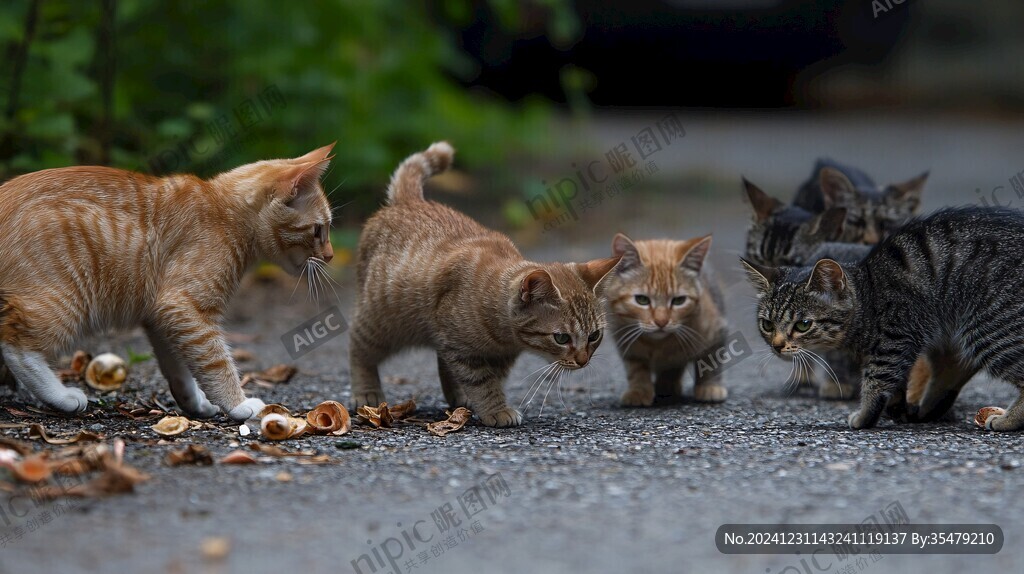 一窝流浪猫