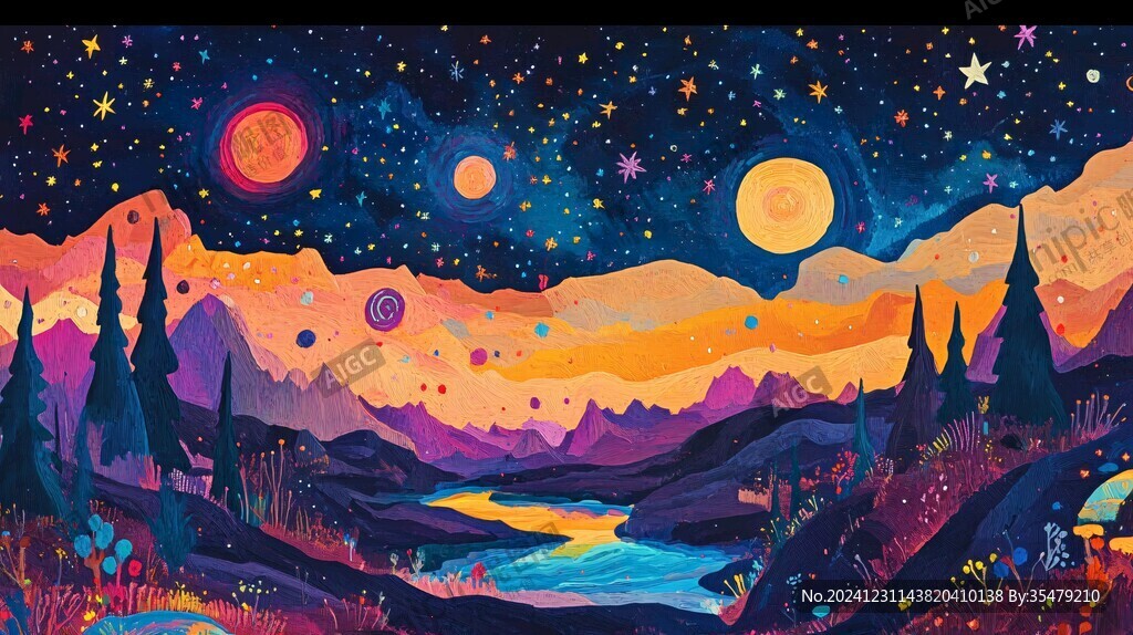 星月河幻想插画