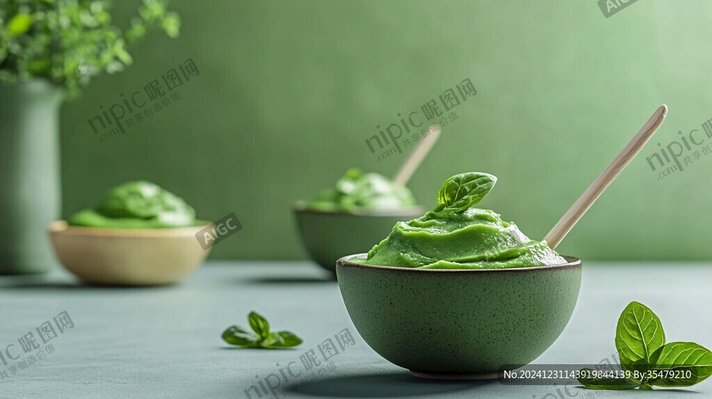抹茶冰激凌手绘