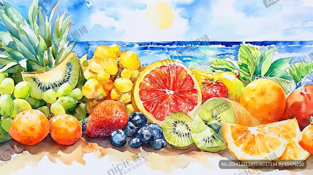 水果插画绘画