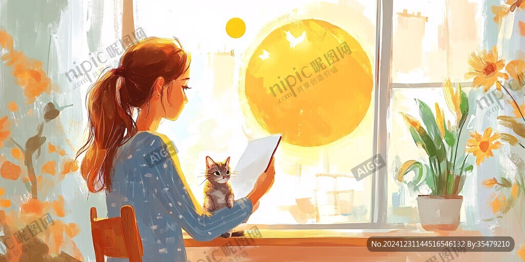 阅读插画插图