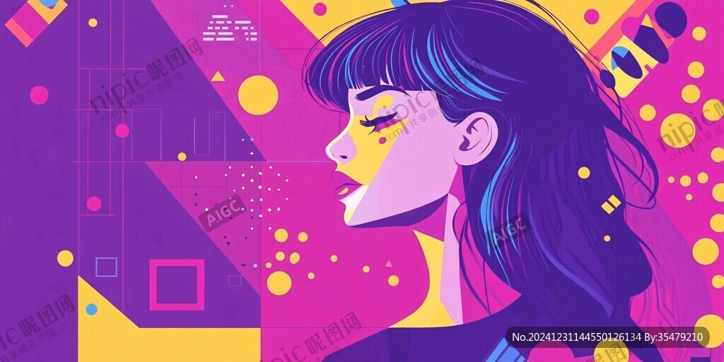 少女海报插画