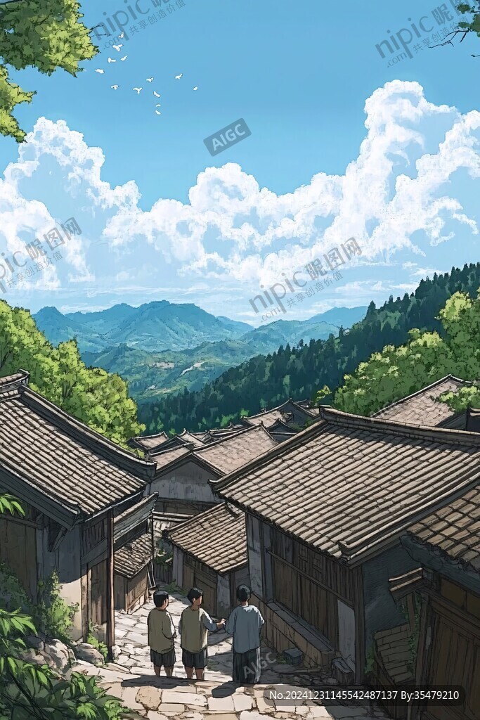 日系风景插画