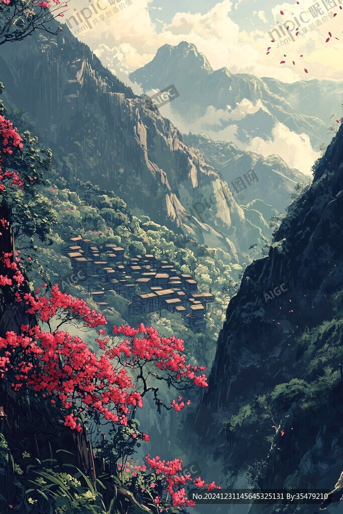 古风场景春暖花开