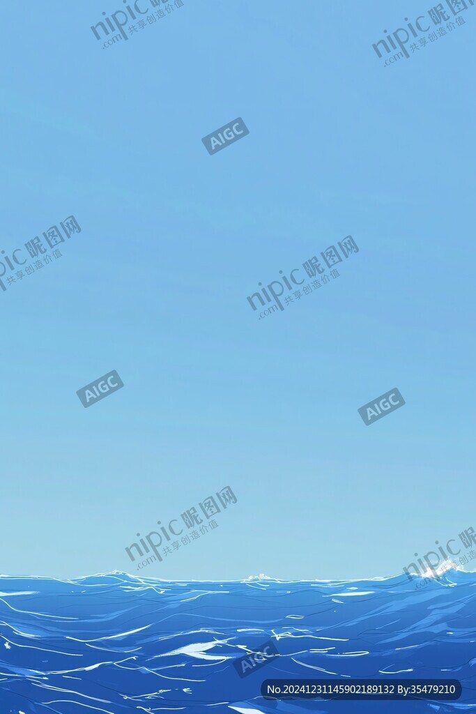 插画海平面