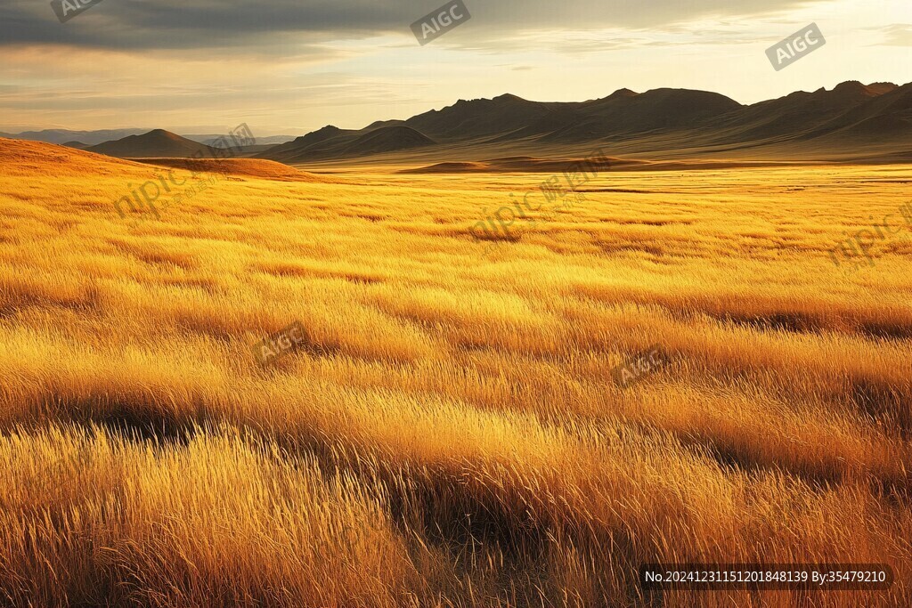 秋色秋意金黄色草地