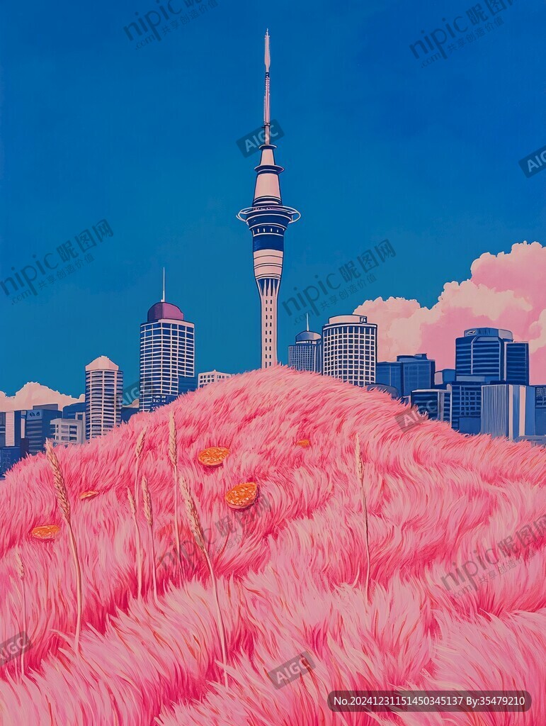 新西兰插画手绘彩绘
