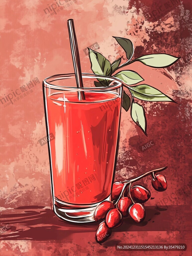 红枸杞原浆插画