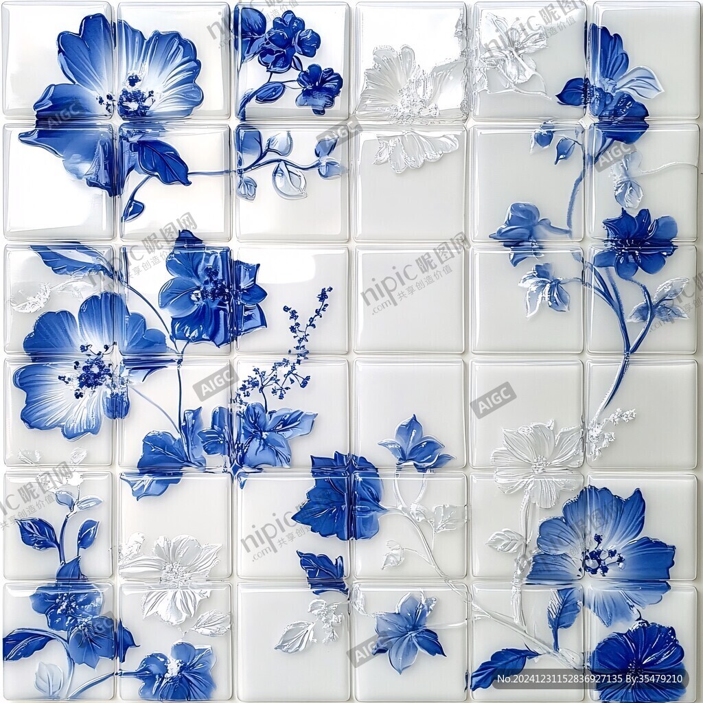 蓝琉璃花砖