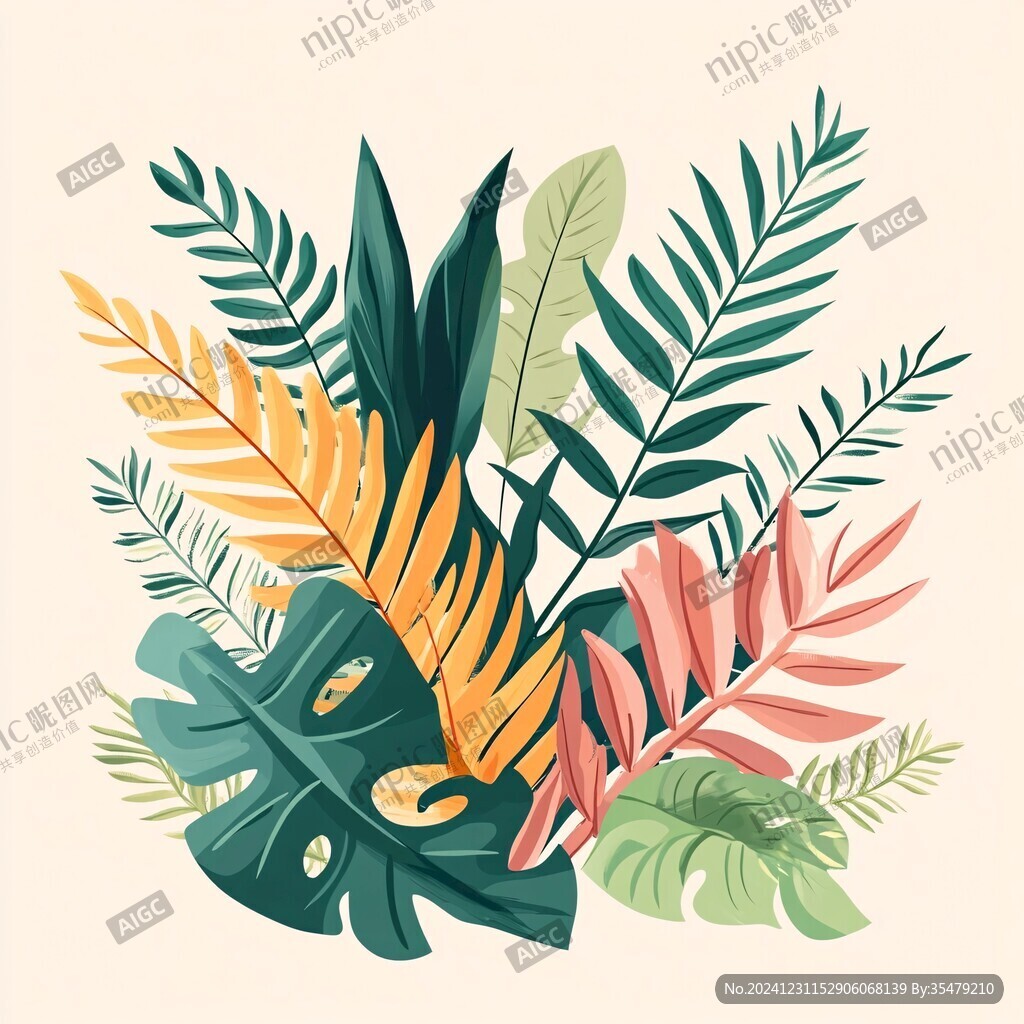 植物扁平插画