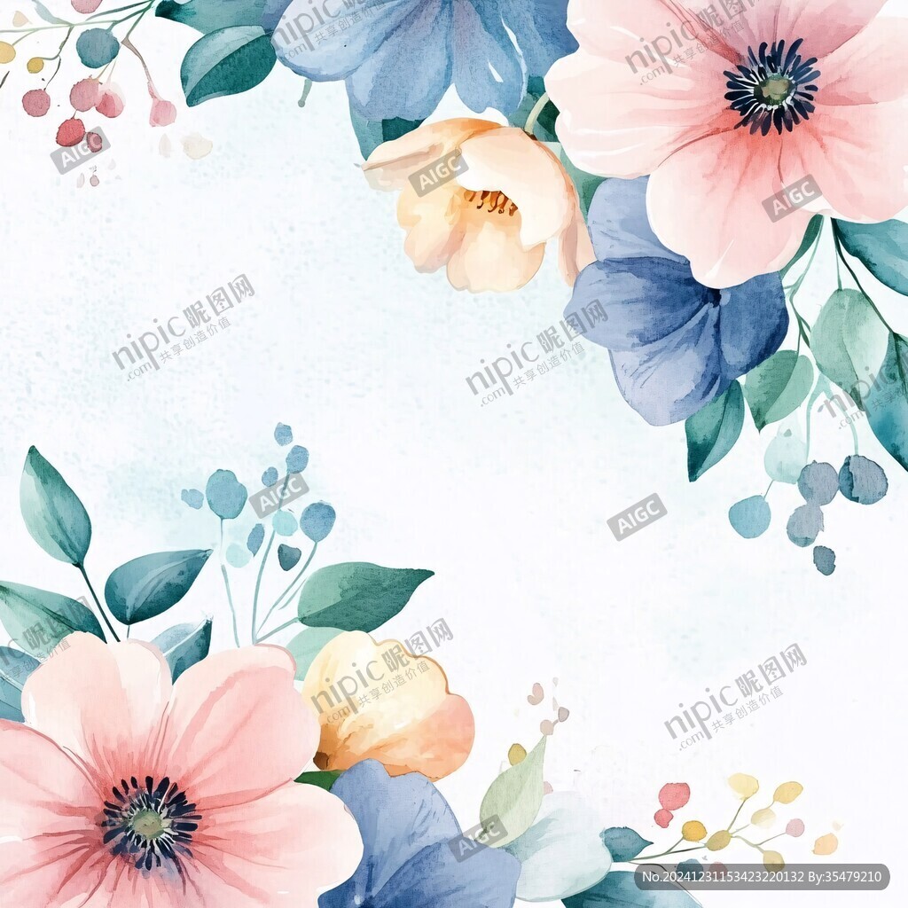 花朵插画温馨
