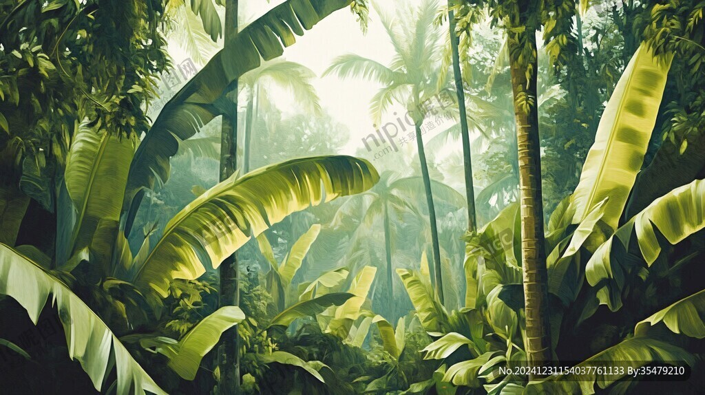 热带雨林花草树木背景