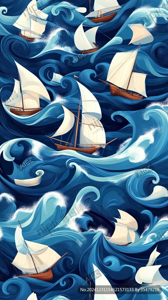 乘风破浪包装插画