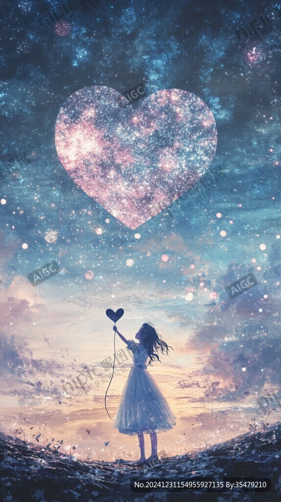 星辰大海女孩背影