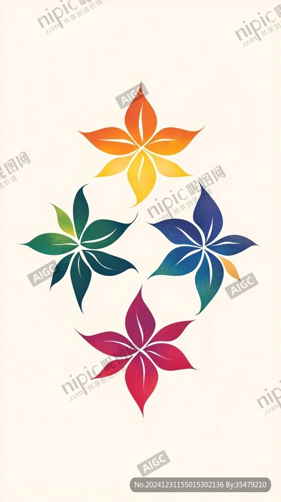 五色花logo设计