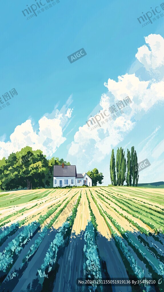 乡村田野插画