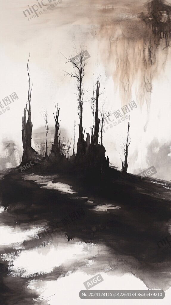 荒野黄昏插画