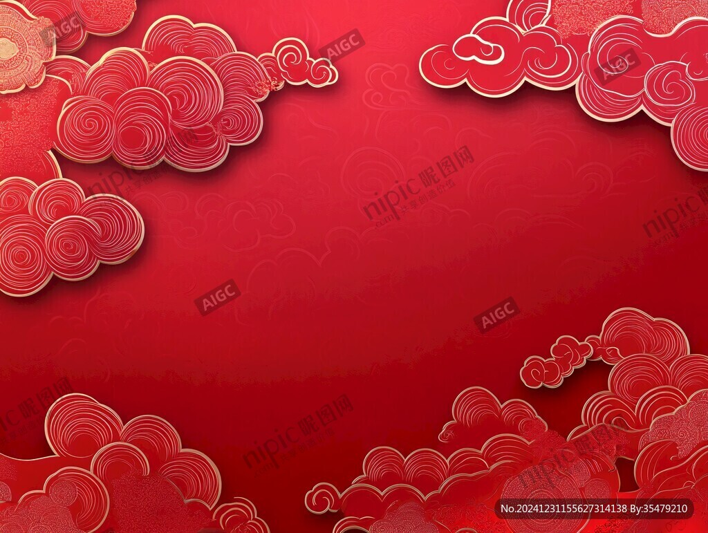 红色云纹