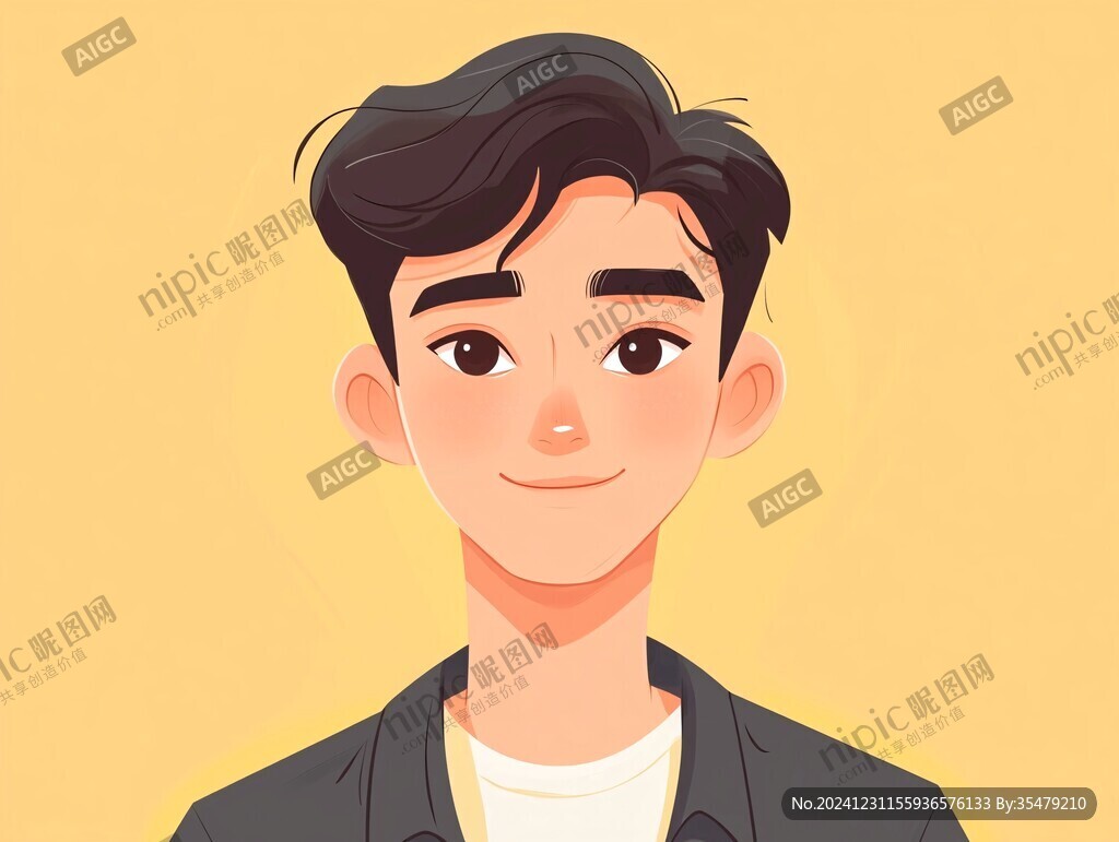 正面人物插画