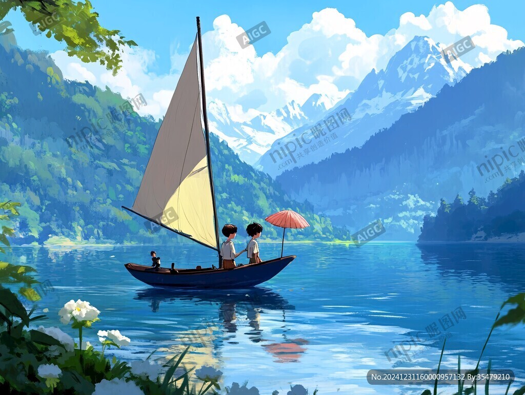 孤舟插画