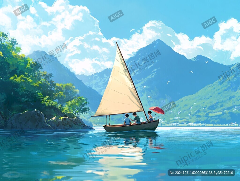 孤舟插画