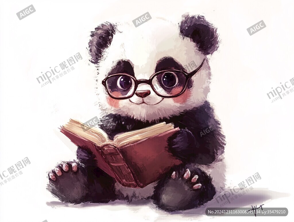 看书的小熊猫
