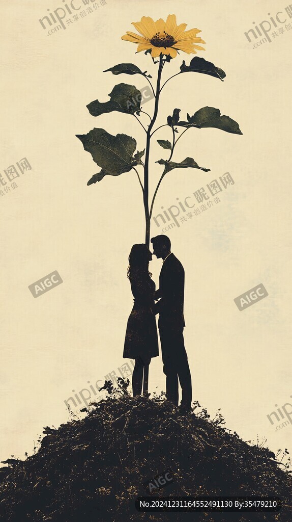 爱人情侣爱心植物